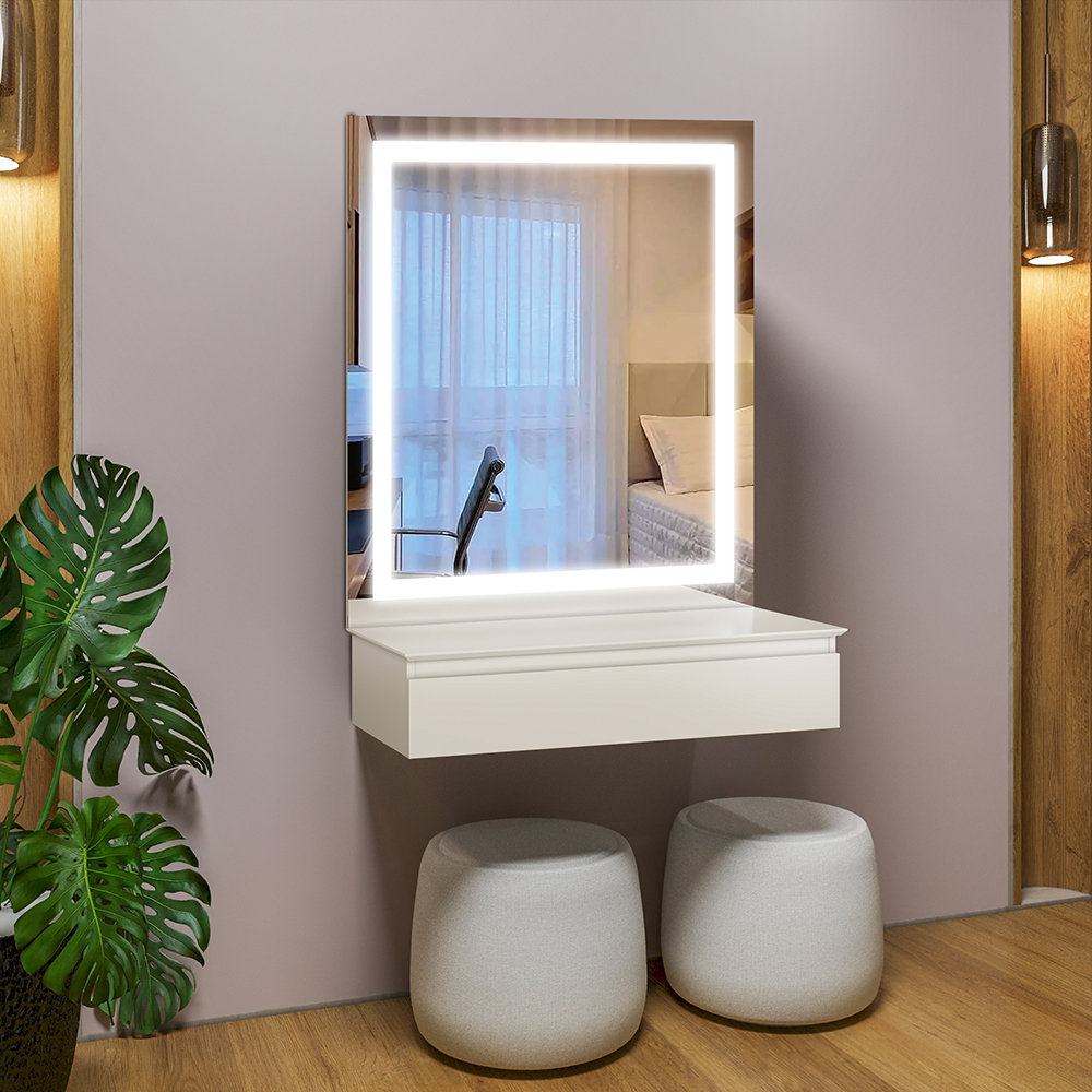 Picture frame mockup psd leaning in minimal bedroom home decor interior