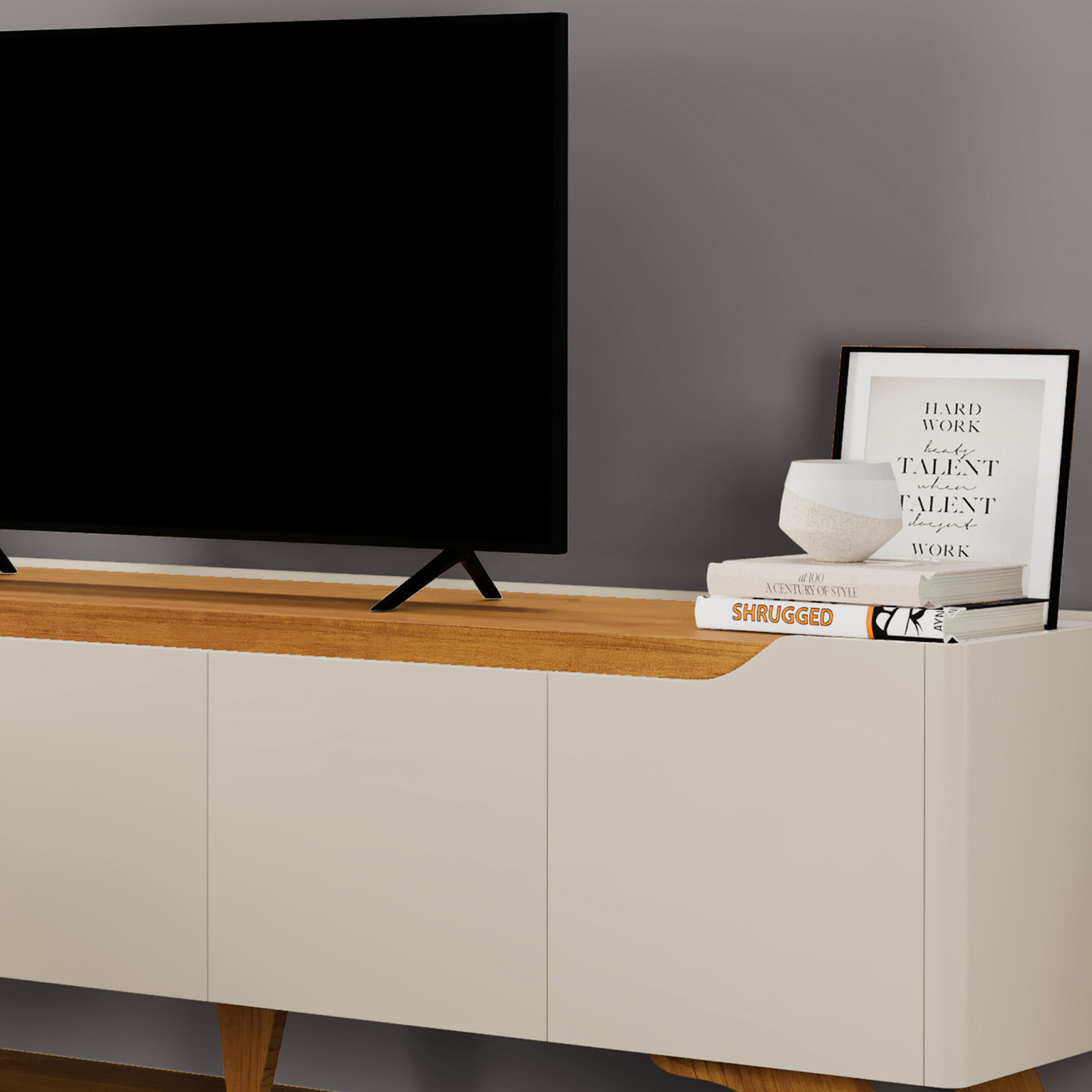 Rack Atenas - Off - Naturale - Detalhe